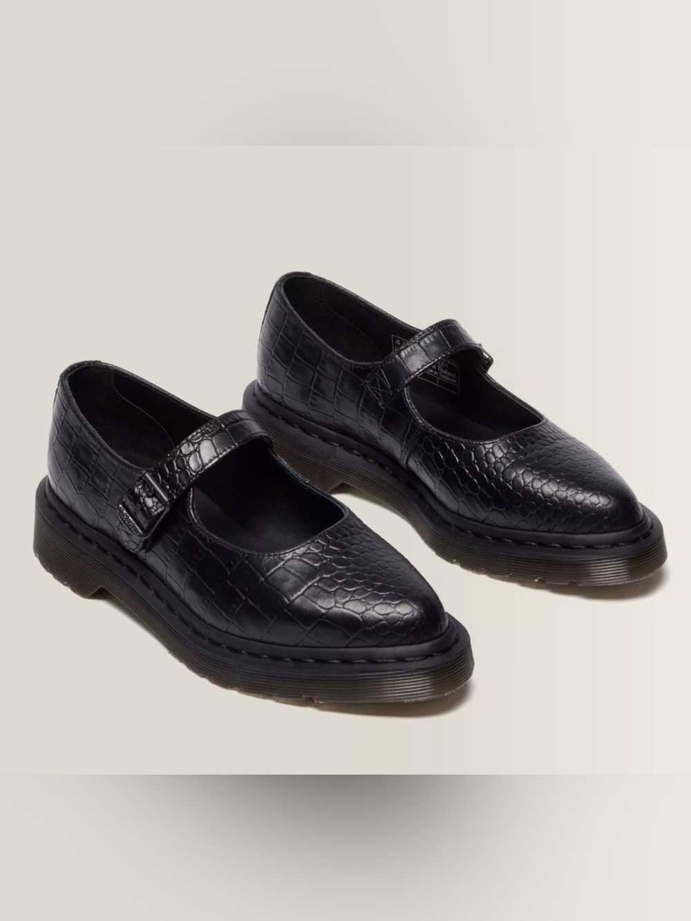 NWOB Women’s Dr. Martens Elphie Mary Jane Croc-Embossed Leather Shoes - Size 11